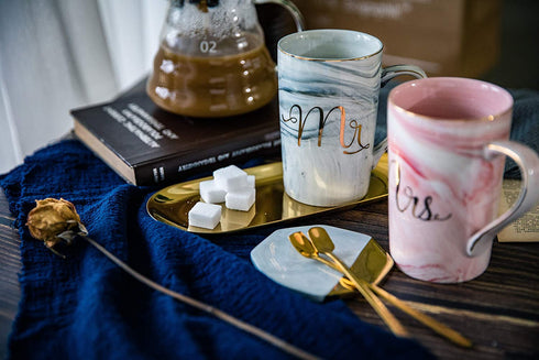 Mr and Mrs Coffee Mugs Set - Unique Wedding Gifts For Bride and Groom